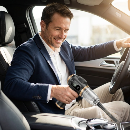 🚗🛡️ 50 % RABATT UNDER BEGRÄNSAD TID! | Sladdlös bildammsugare | 12 000 Pa borstlös motor och 4-i-1 handdammsugare | Bärbart bilvårdsset med snabbladdning via USB-C