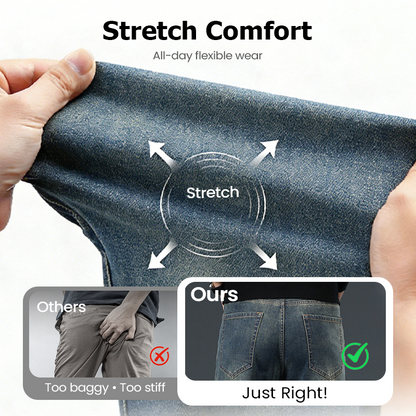 Stretchjeans med raka ben för herr