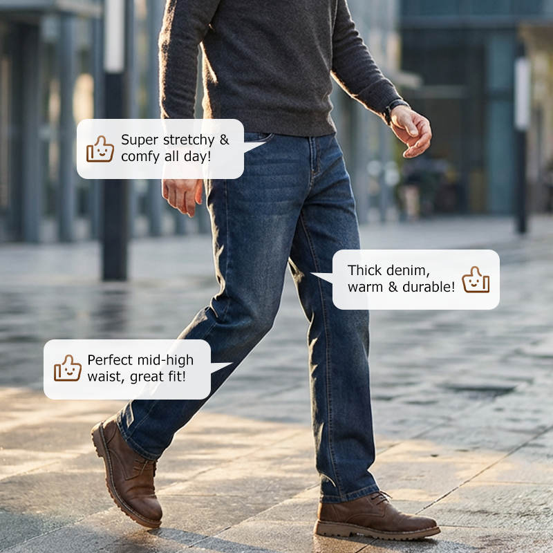 Stretchjeans med raka ben för herr