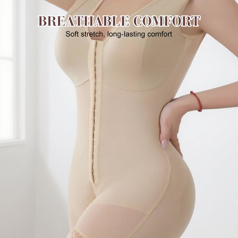 💃 50% RABATT 🔒 | Formande Bodysuit med Framlås – Jämn Silhuett & Praktisk Design