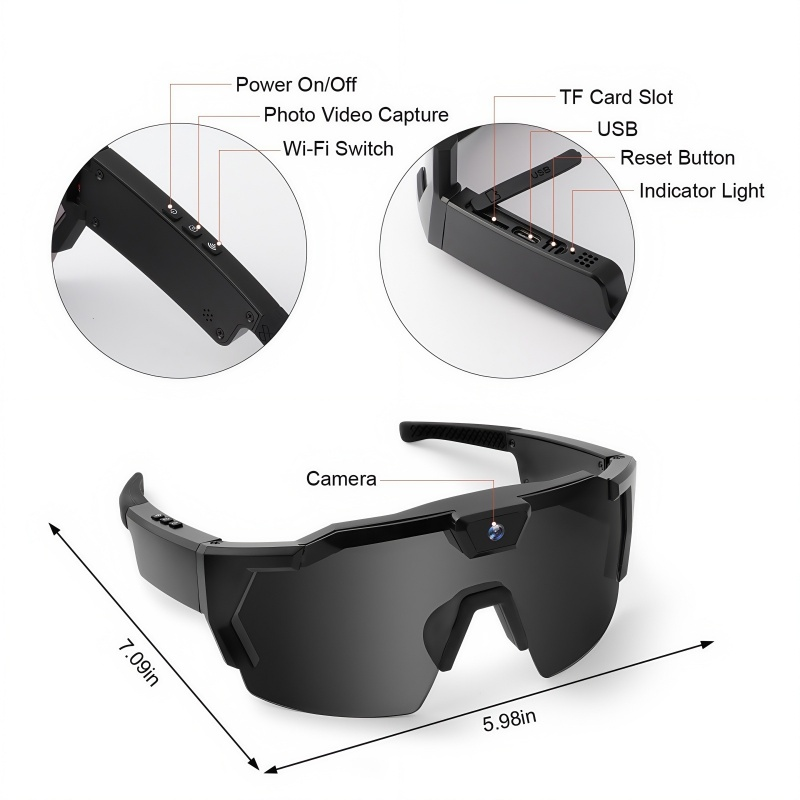 Outdoor Cycling Camera Glasses