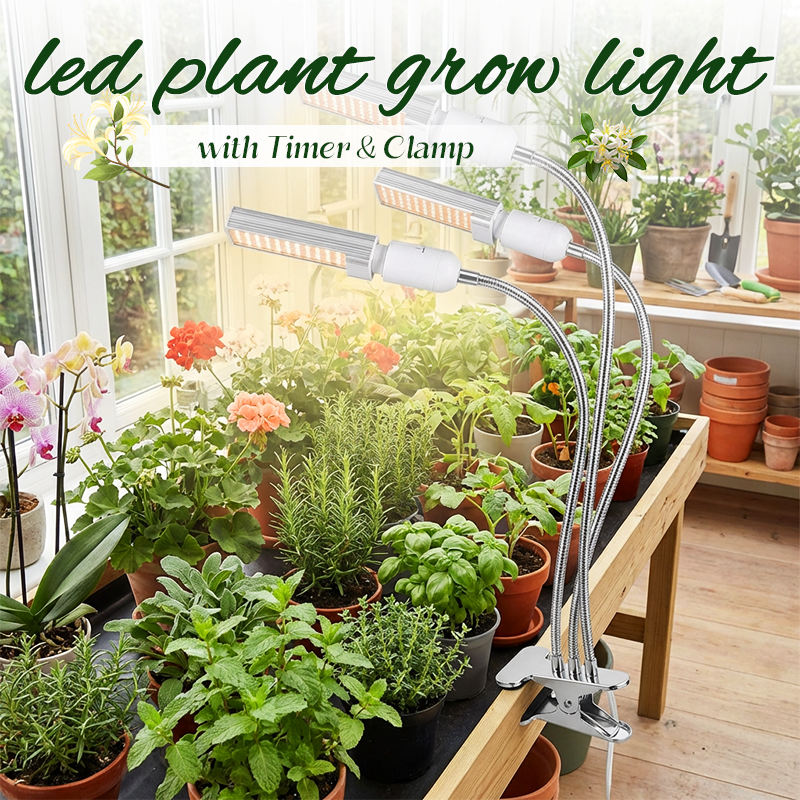 LED-anläggning växer ljus med Timer & Clamp