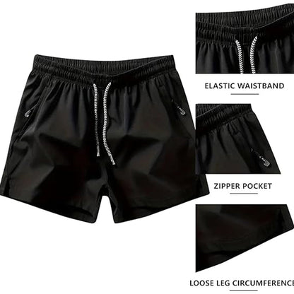 Snabborkande sportshorts för herr med fickor med dragkedja