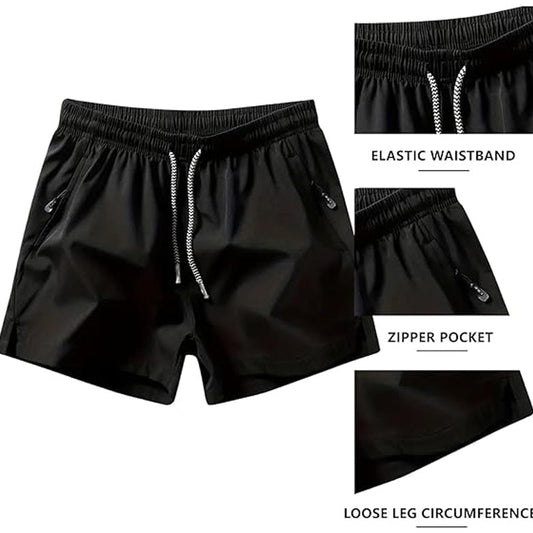 Snabborkande sportshorts för herr med fickor med dragkedja