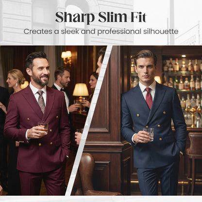 🔥Slim fit-kostym i två delar för herr, bestående av kavaj och byxor