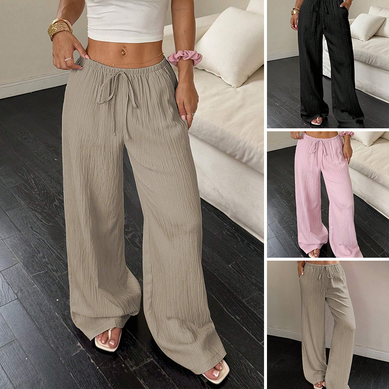 👖 60% RABATT! ✨ Mångsidiga Enfärgade Byxor med Vida Ben – Bekväm passform, Tidlös stil & Lätt att kombinera 💫