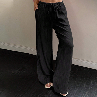 👖 60% RABATT! ✨ Mångsidiga Enfärgade Byxor med Vida Ben – Bekväm passform, Tidlös stil & Lätt att kombinera 💫