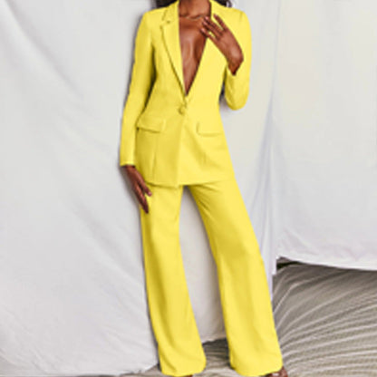 👚👖 50% RABATT! | Elegant Damset med Kavaj & Vida Byxor – Klassisk Blazer & Mångsidiga Färger!