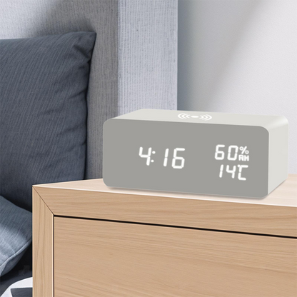 ⏰📱 50% RABATT! | LED Digitalväckarklocka med Trådlös Laddning – Temperatur, 3 Alarm & Justerbar Ljus!