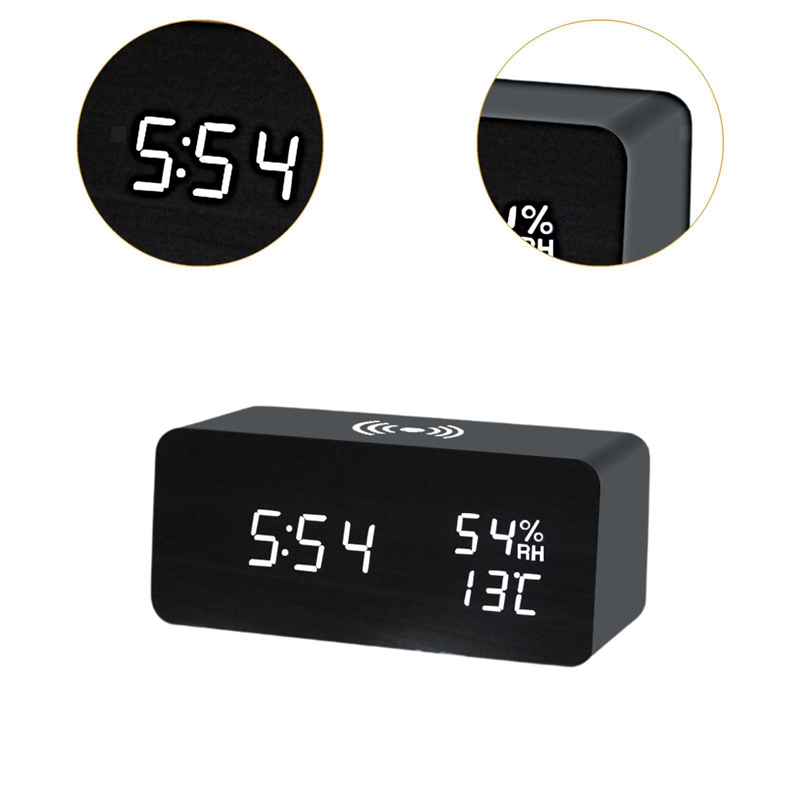 ⏰📱 50% RABATT! | LED Digitalväckarklocka med Trådlös Laddning – Temperatur, 3 Alarm & Justerbar Ljus!