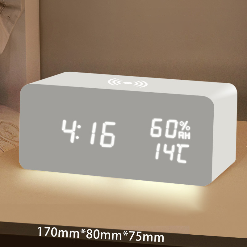 ⏰📱 50% RABATT! | LED Digitalväckarklocka med Trådlös Laddning – Temperatur, 3 Alarm & Justerbar Ljus!