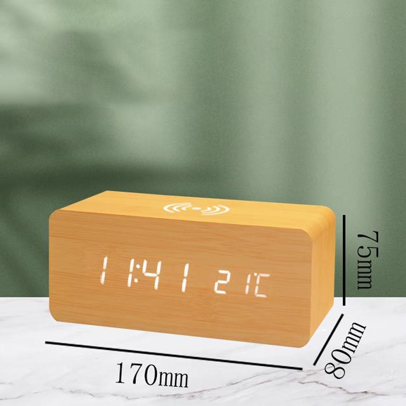 ⏰📱 50% RABATT! | LED Digitalväckarklocka med Trådlös Laddning – Temperatur, 3 Alarm & Justerbar Ljus!