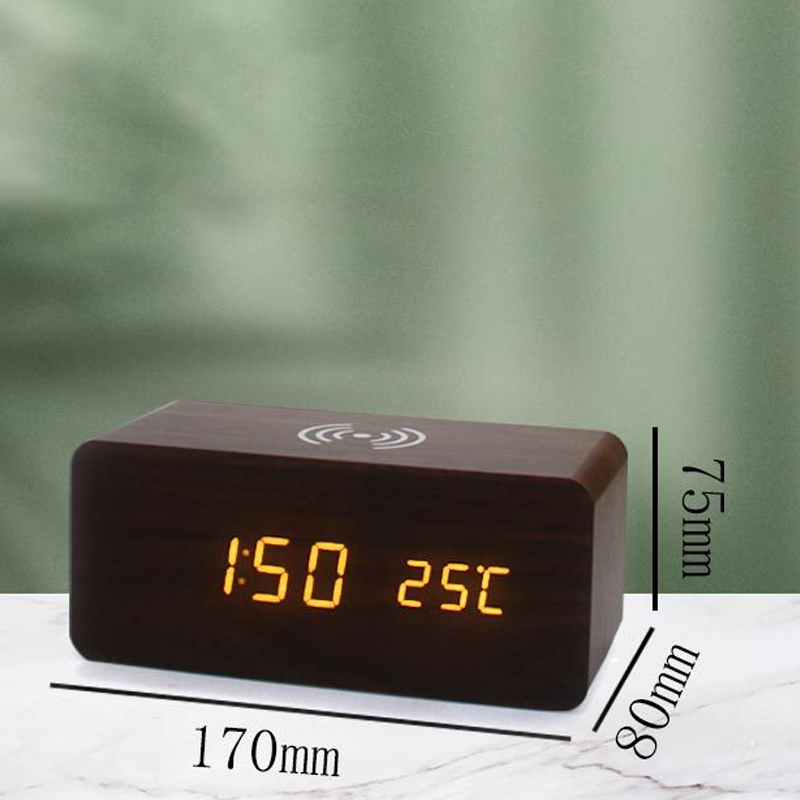 ⏰📱 50% RABATT! | LED Digitalväckarklocka med Trådlös Laddning – Temperatur, 3 Alarm & Justerbar Ljus!