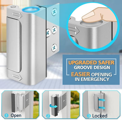 🚪 50% RABATT! 🔒 Lås för Dörrförstärkning – Extra Säkerhet, Enkel Montering & Justerbar 🏠