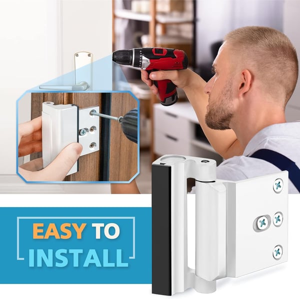 🚪 50% RABATT! 🔒 Lås för Dörrförstärkning – Extra Säkerhet, Enkel Montering & Justerbar 🏠