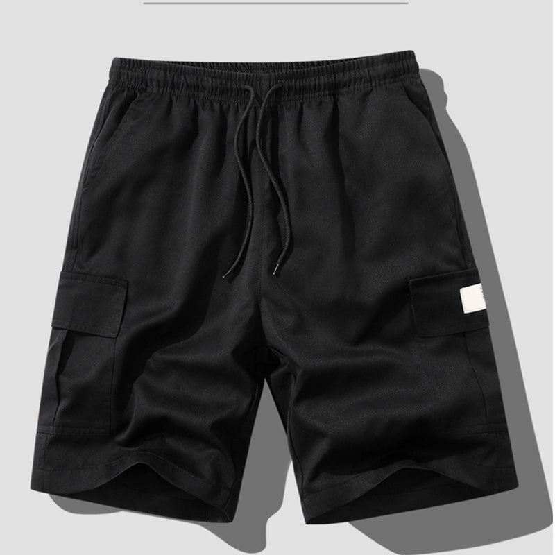 Mäns Casual Cargo Shorts med elastisk midja