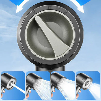 Högtrycksduschhuvud med 4 spraylägen och inbyggt filter