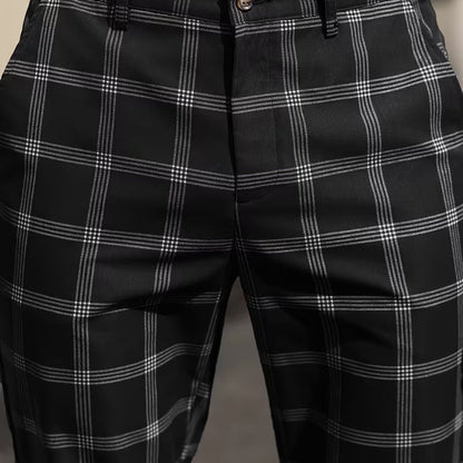🔥Slim fit-byxor i rutigt tyg för herr