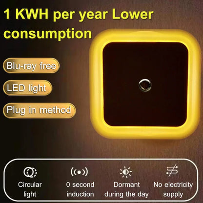 🎉 Rea 2026 – Över 88 000 sålda! 🌙 LED-nattlampa med stickkontakt – sensor som aktiveras från skymning till gryning och varmvitt sken 🏠