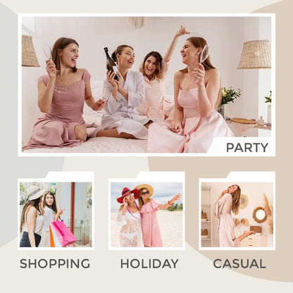 🌺Sommarrea 50% RABATT💐Elegant meshklänning med rund hals och blommönster