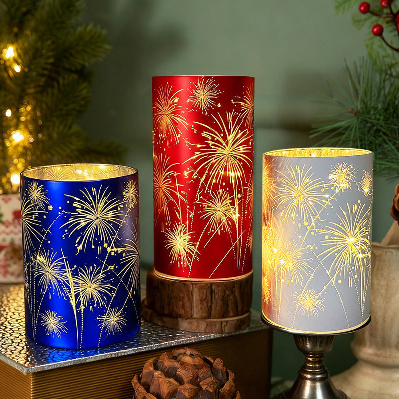 ✨Rea 50 % RABATT! 🎇Festlig ljusstake med fyrverkerimönster (utan öppen låga)