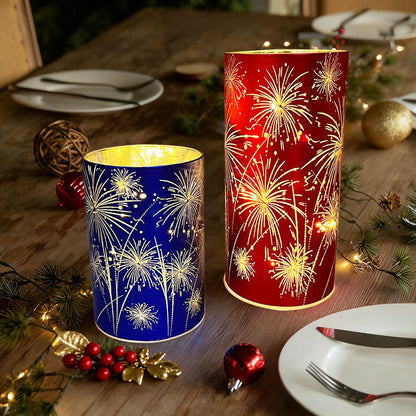 ✨Rea 50 % RABATT! 🎇Festlig ljusstake med fyrverkerimönster (utan öppen låga)