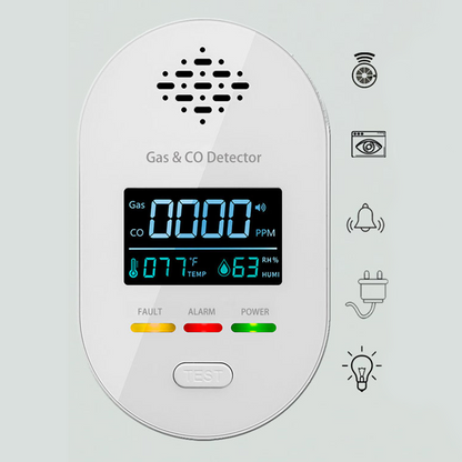 4-i-1 Plug in CO och naturgasdetektor