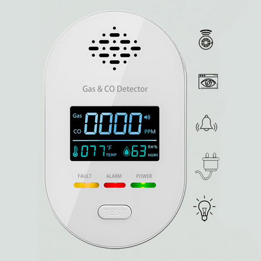 4-i-1 Plug in CO och naturgasdetektor