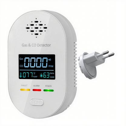 4-i-1 Plug in CO och naturgasdetektor
