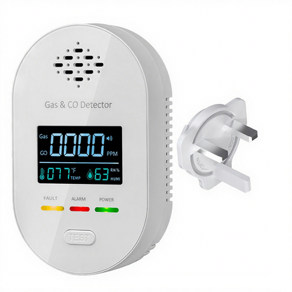 4-i-1 Plug in CO och naturgasdetektor