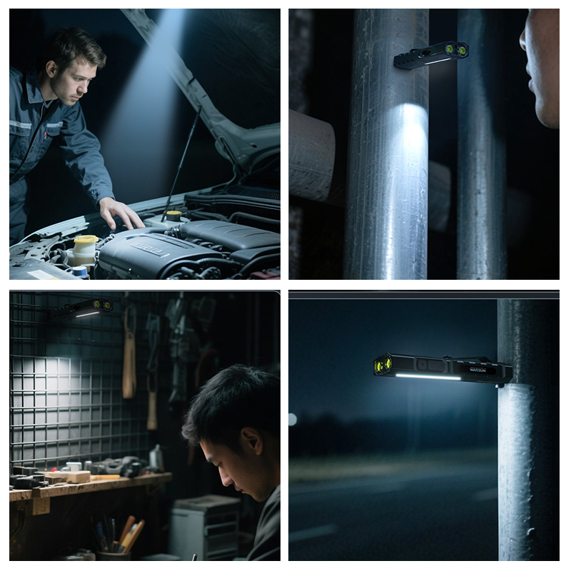 🔦 50% RABATT 🧲 | Magnetisk Multifunktions-LED-lampa – 1500 Lumen, UV-ljus & Röd Laser
