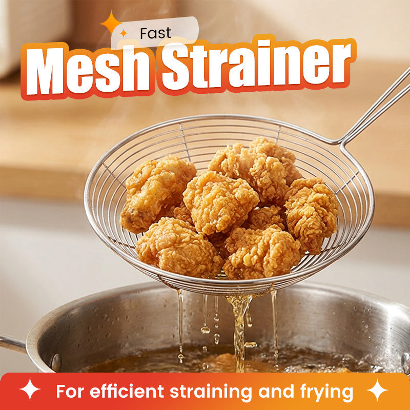 🍳 50% RABATT! 🥄 Skimmer-sked i rostfritt ståltrådsnät – Hållbar, Lätt att rengöra & Perfekt för Fritering & Sållning 🔥