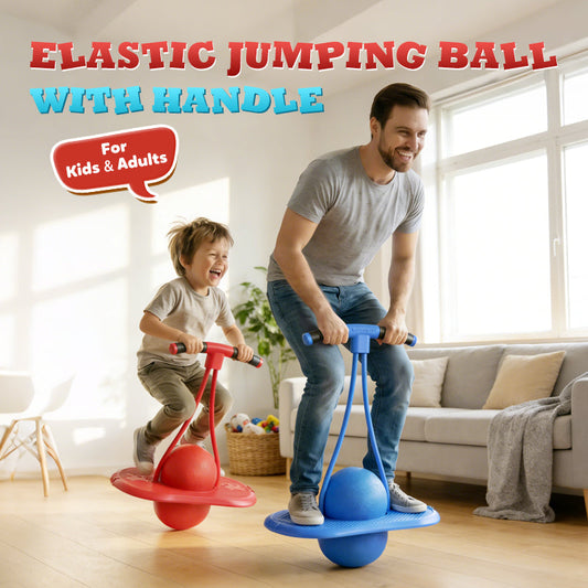 🔥Elastisk studsboll med handtag för barn och vuxna