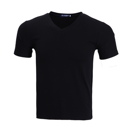 Unisex klassisk V-ringad kortärmad T-shirt i bomull