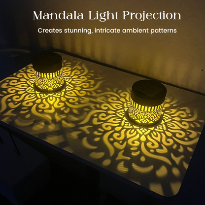 Solcellsdriven mandalaprojektorlampa