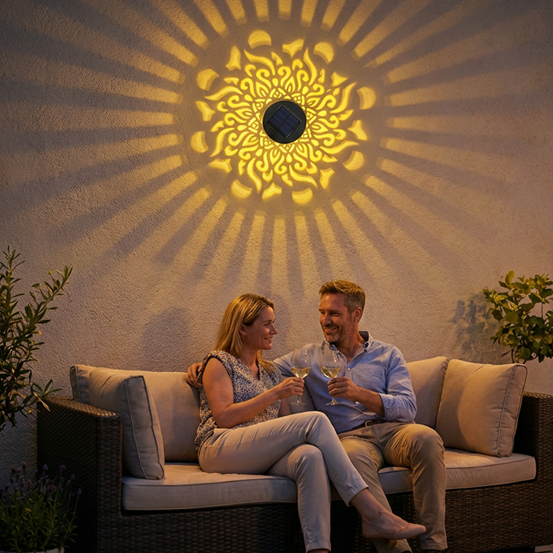 Solcellsdriven mandalaprojektorlampa