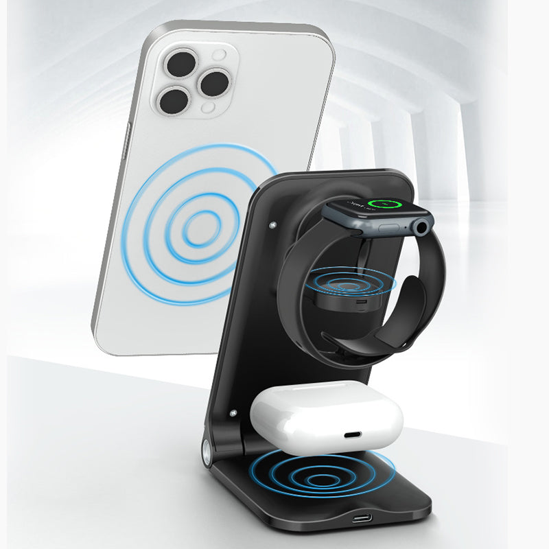 Foldable 3-in-1 Wireless Charging Stand