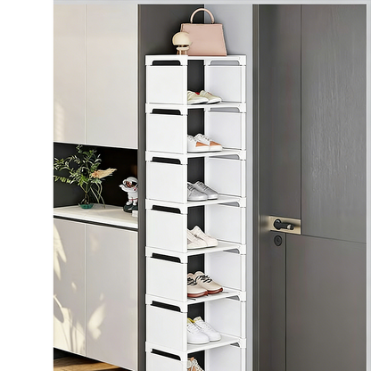 Vertikal shoe rack för ingång