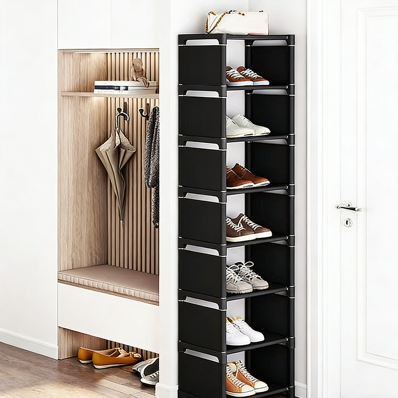 Vertikal shoe rack för ingång