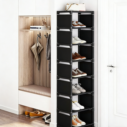 Vertikal shoe rack för ingång