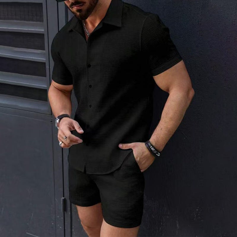👕 50% RABATT! 🩳 Matchande Skjorta & Shorts Set – Komplett Look, Bekväm Passform & Avslappnad Stil ☀️