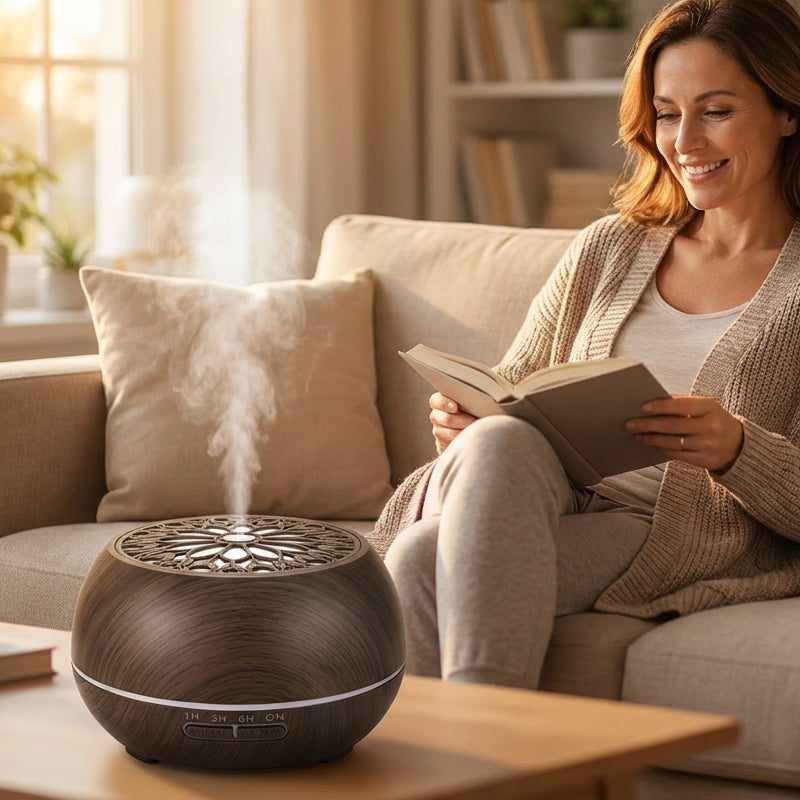 550ml Ultrasonic Aroma Diffuser with 7-Color LED Light