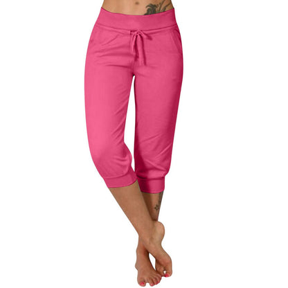 🧘‍♀️🌸 50% RABATT! | Korta Sweatpants – Dragsko i Midjan & Capri-längd för Avkoppling!