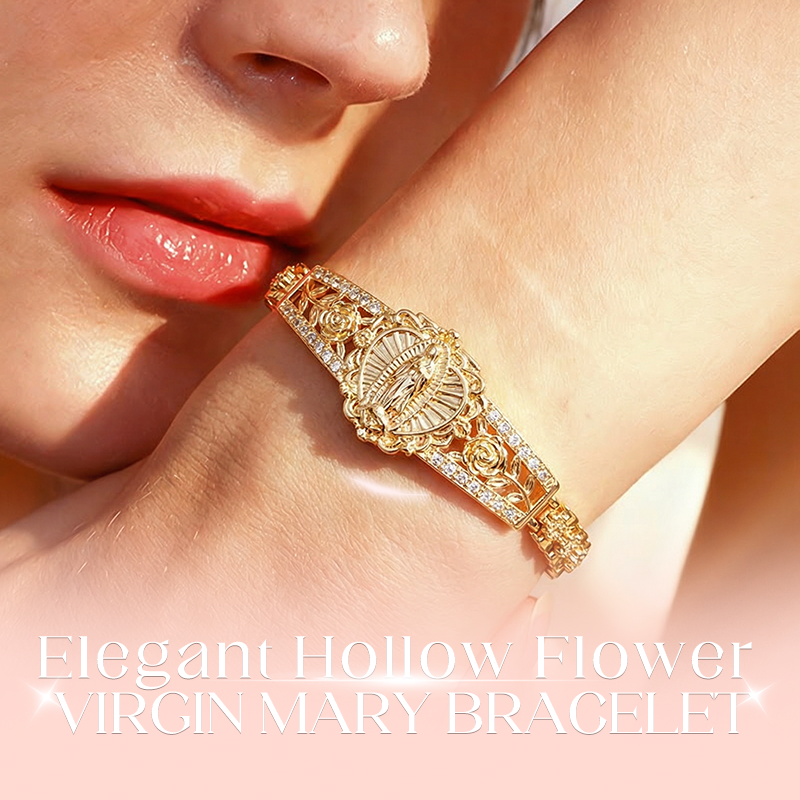📿 50% RABATT NU! 🌸 Elegant Ihålig Blomma Jungfru Maria Armband – Delikat Design, Hypoallergen & Perfekt för Dagligt Tro-inspirerat Bruk ✨