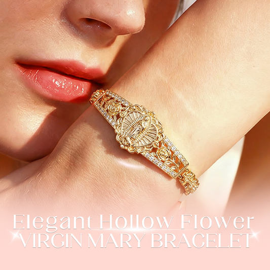 📿 50% RABATT NU! 🌸 Elegant Ihålig Blomma Jungfru Maria Armband – Delikat Design, Hypoallergen & Perfekt för Dagligt Tro-inspirerat Bruk ✨