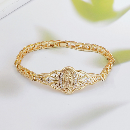 📿 50% RABATT NU! 🌸 Elegant Ihålig Blomma Jungfru Maria Armband – Delikat Design, Hypoallergen & Perfekt för Dagligt Tro-inspirerat Bruk ✨