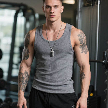 Mäns Bomull Fitness Tank Top