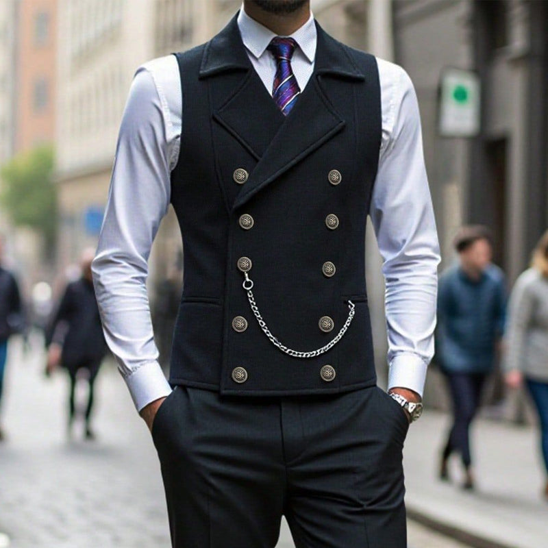 Casual retro slim fit-västar för män till kostym eller smoking