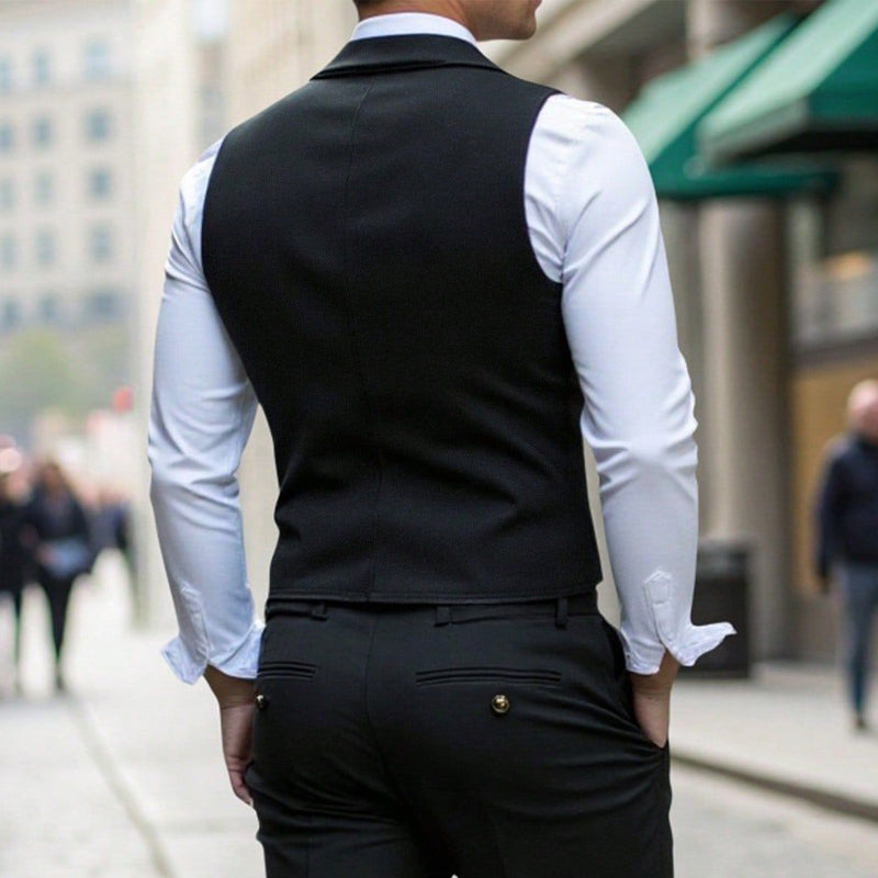 Casual retro slim fit-västar för män till kostym eller smoking