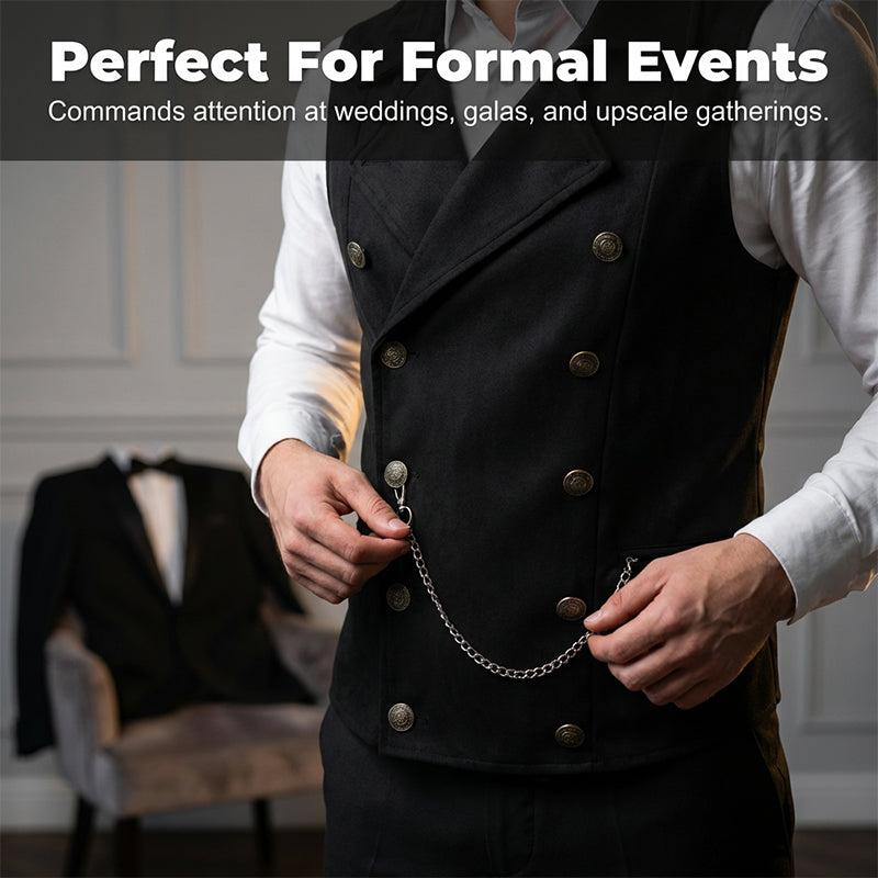 Casual retro slim fit-västar för män till kostym eller smoking